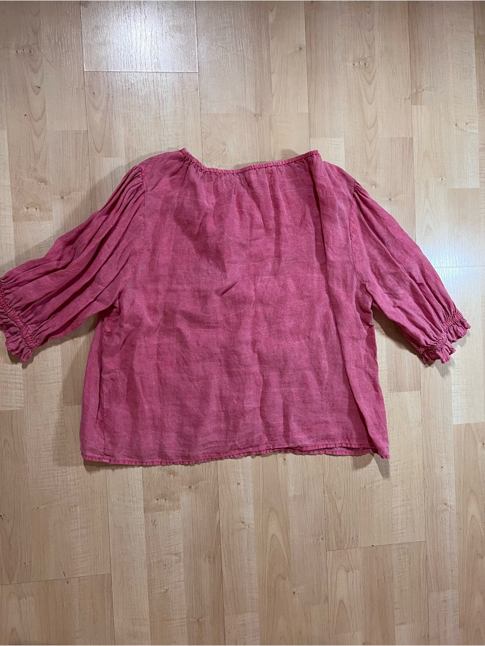 Velvet by Graham & Spencer Pink 100% Linen Blouse Women’s Size Small Boho Top